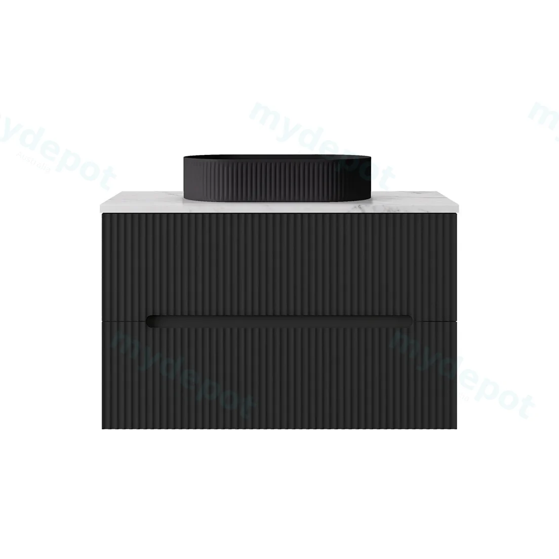 890*455*540mm Matte Black Cabarita Morden Wall Hung PVC Cabinet view 2
