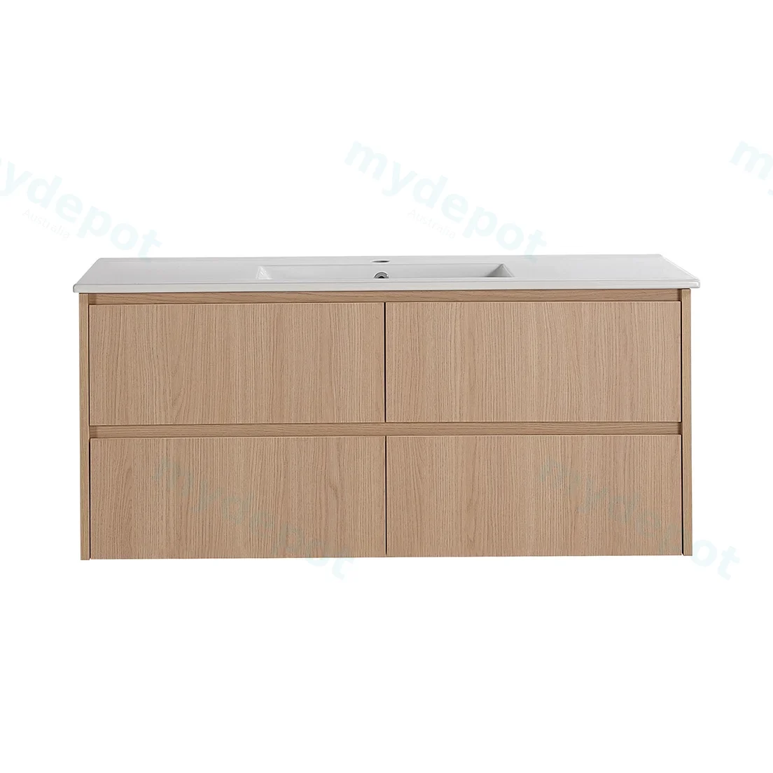 1190*455*520mm Sandy Oak Wood Matt Gladstone Modern Wall Hung Plywood Cabinet For Single Bowl view 3