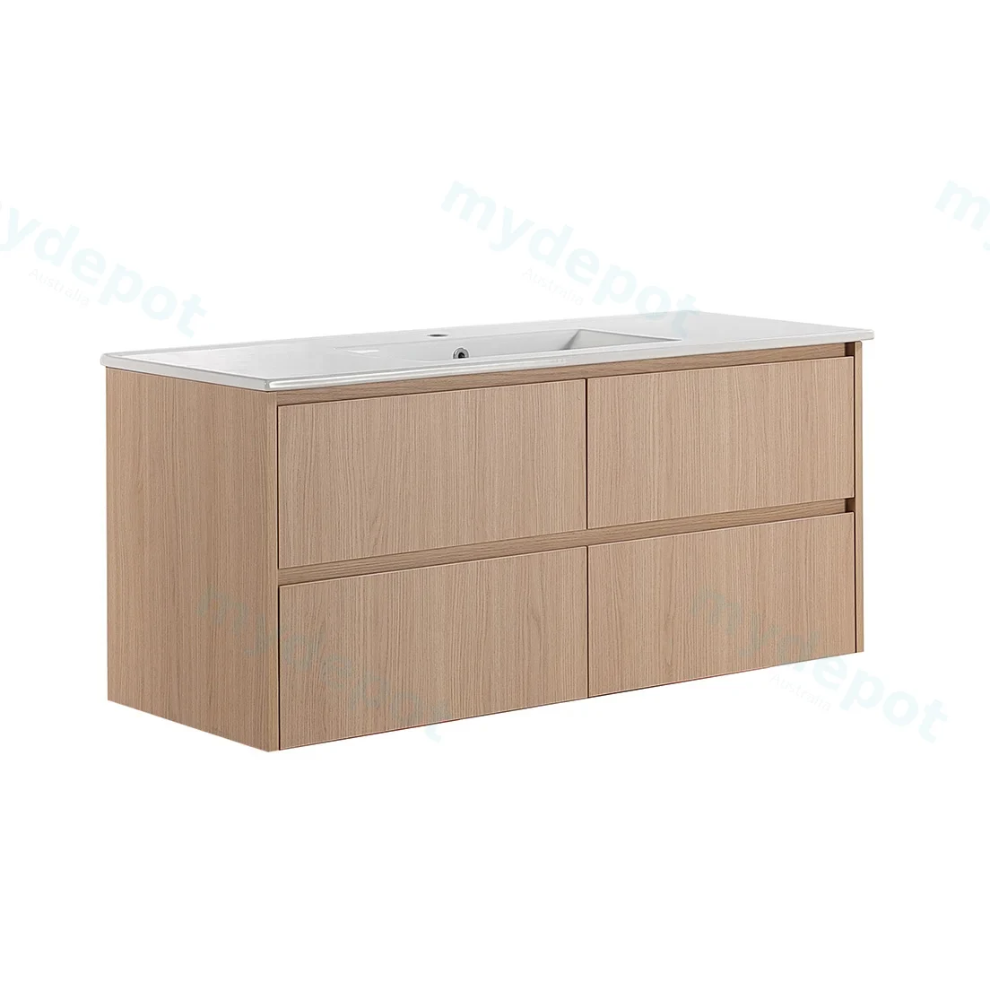 1190*455*520mm Sandy Oak Wood Matt Gladstone Modern Wall Hung Plywood Cabinet For Single Bowl view 4