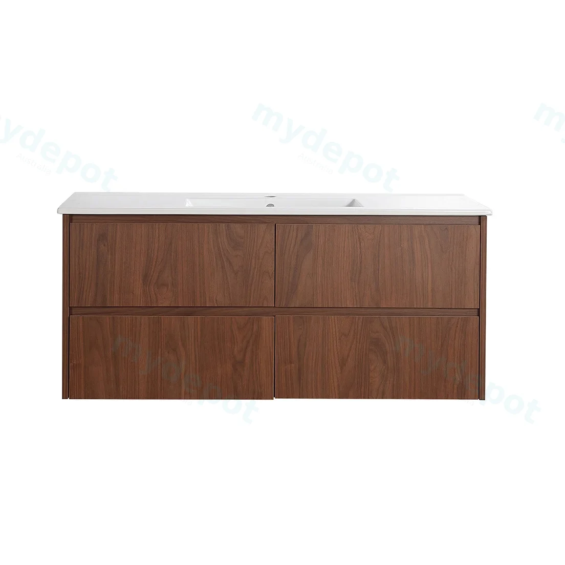 1190*455*520mm Mocha Oak Wood Mat Gladstone Modern Wall Hung Plywood Cabinet For Single Bowl view 3