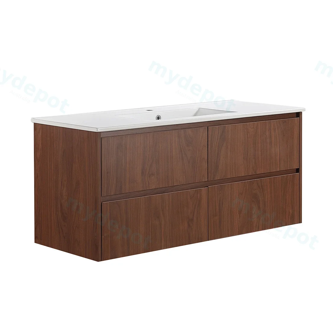1190*455*520mm Mocha Oak Wood Mat Gladstone Modern Wall Hung Plywood Cabinet For Single Bowl view 4