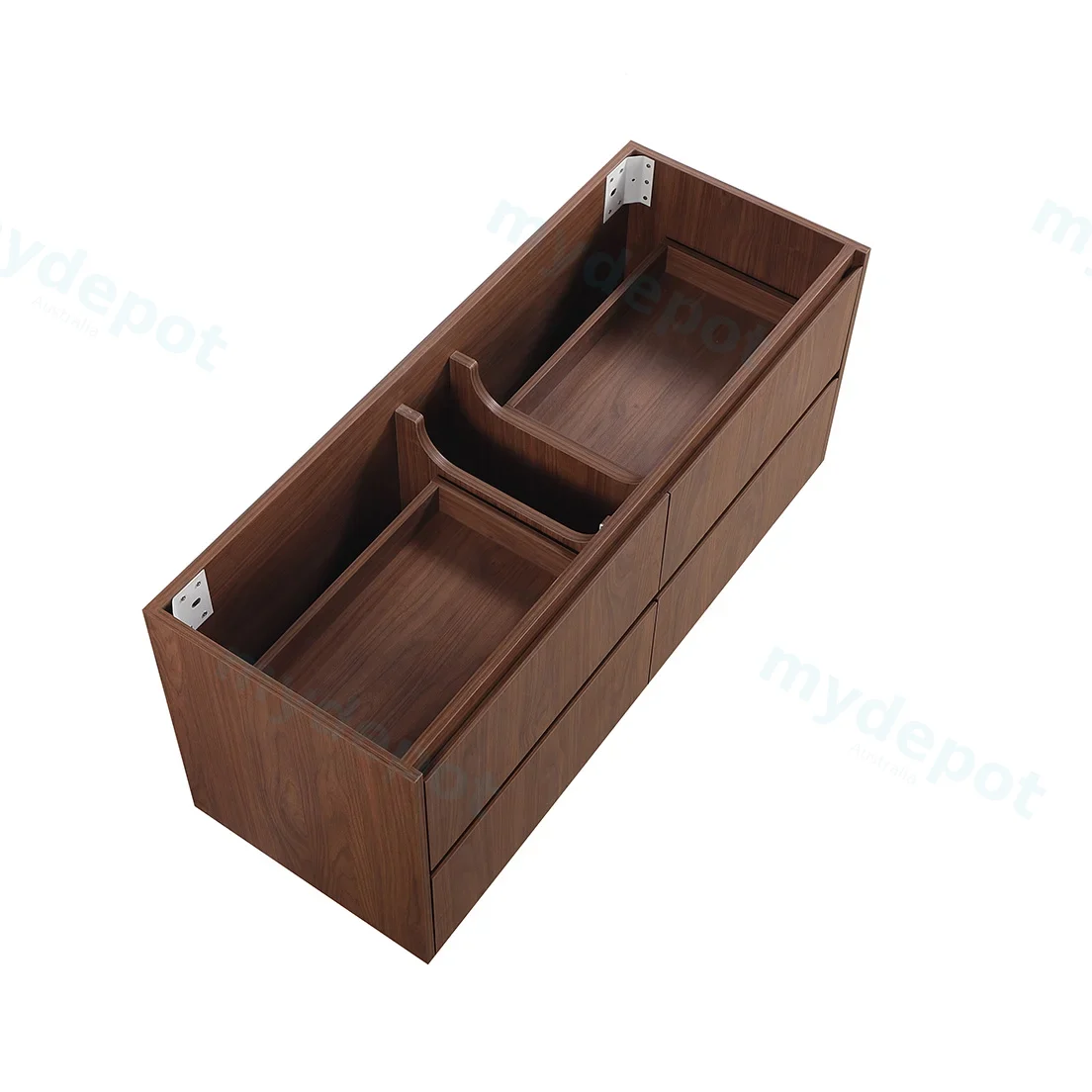 1190*455*520mm Mocha Oak Wood Mat Gladstone Modern Wall Hung Plywood Cabinet For Single Bowl view 5