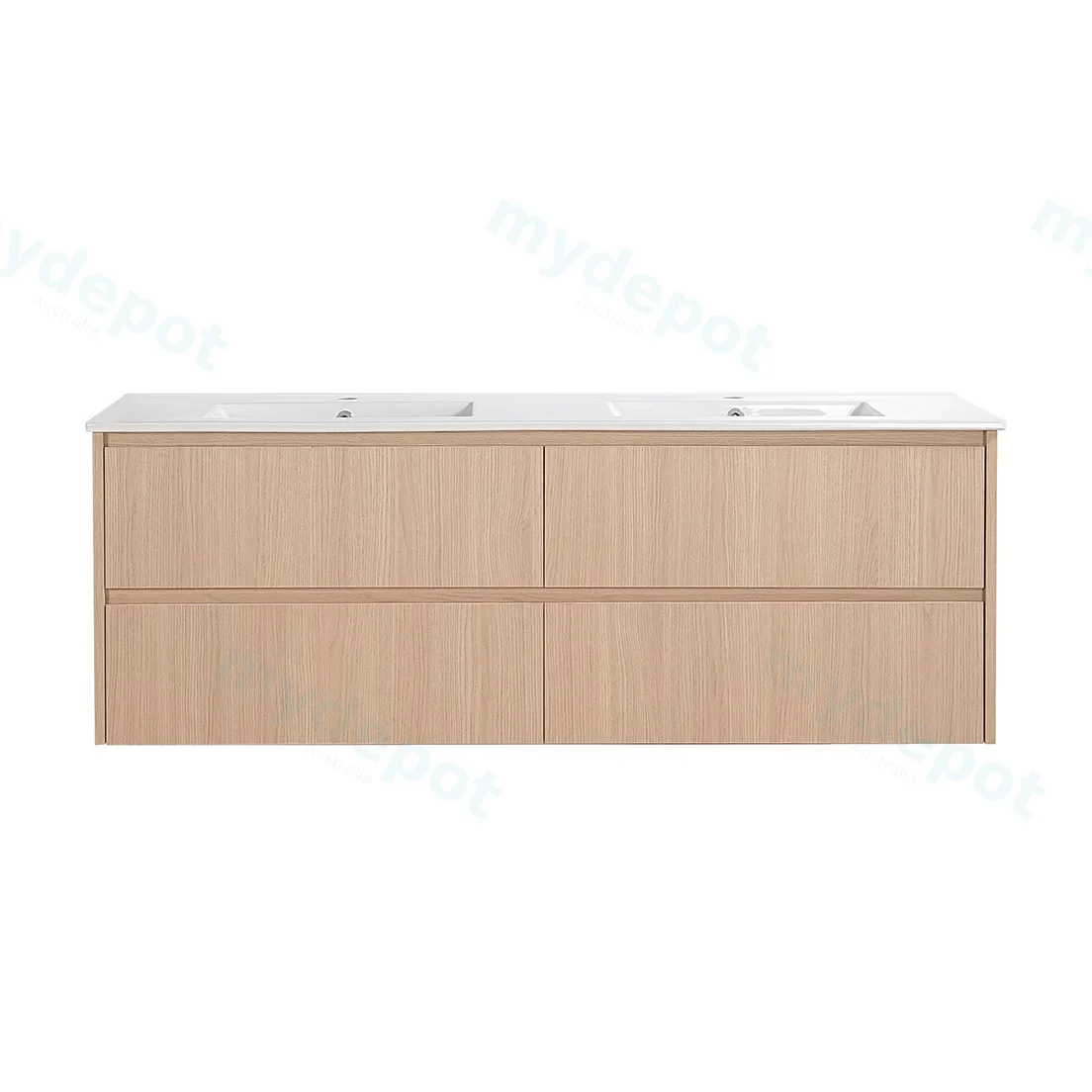 1490*455*520mm Sandy Oak Wood Matt Gladstone Modern Wall Hung Plywood Cabinet For Single And Double Bowl view 3