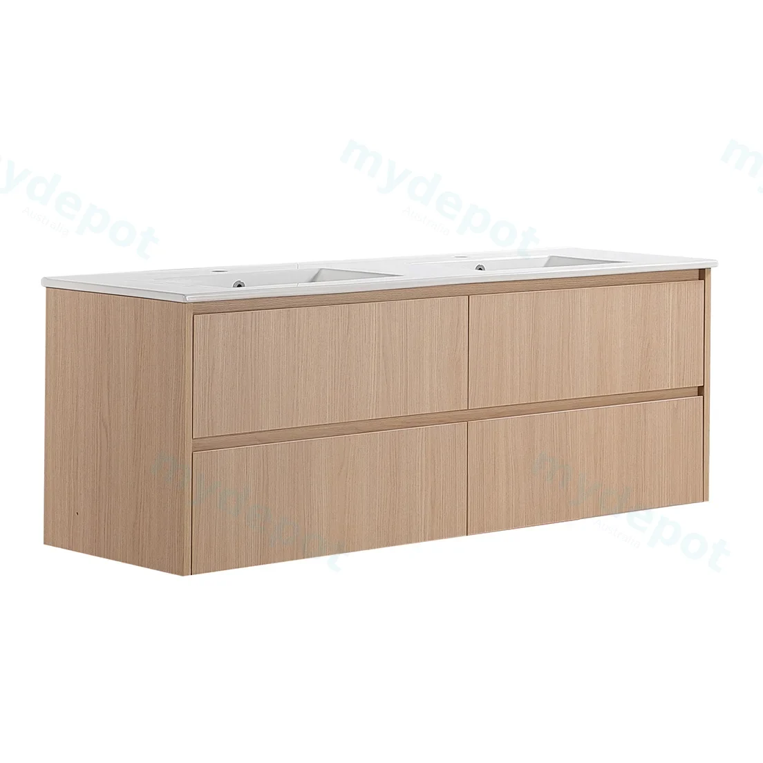 1490*455*520mm Sandy Oak Wood Matt Gladstone Modern Wall Hung Plywood Cabinet For Single And Double Bowl view 4