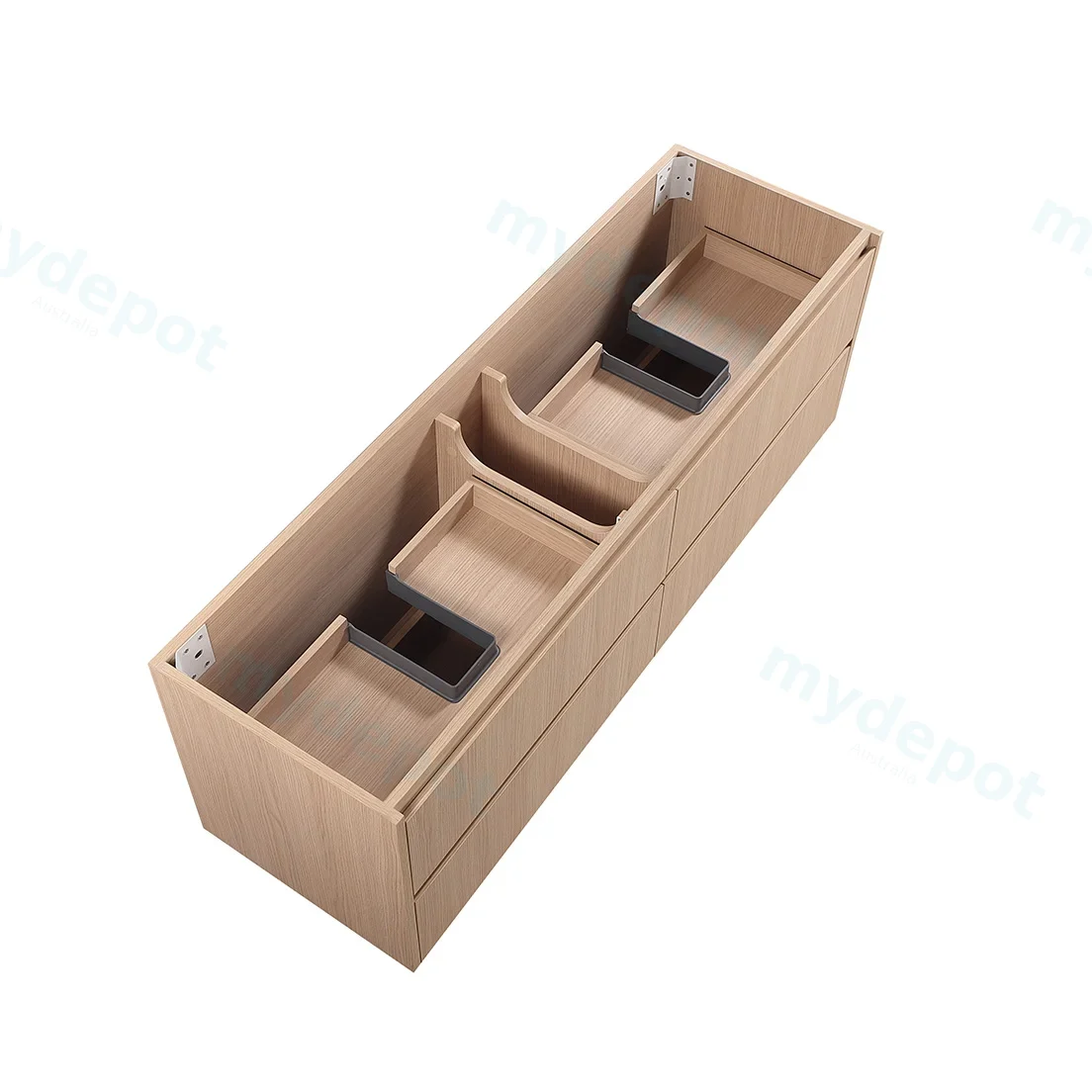 1490*455*520mm Sandy Oak Wood Matt Gladstone Modern Wall Hung Plywood Cabinet For Single And Double Bowl view 7