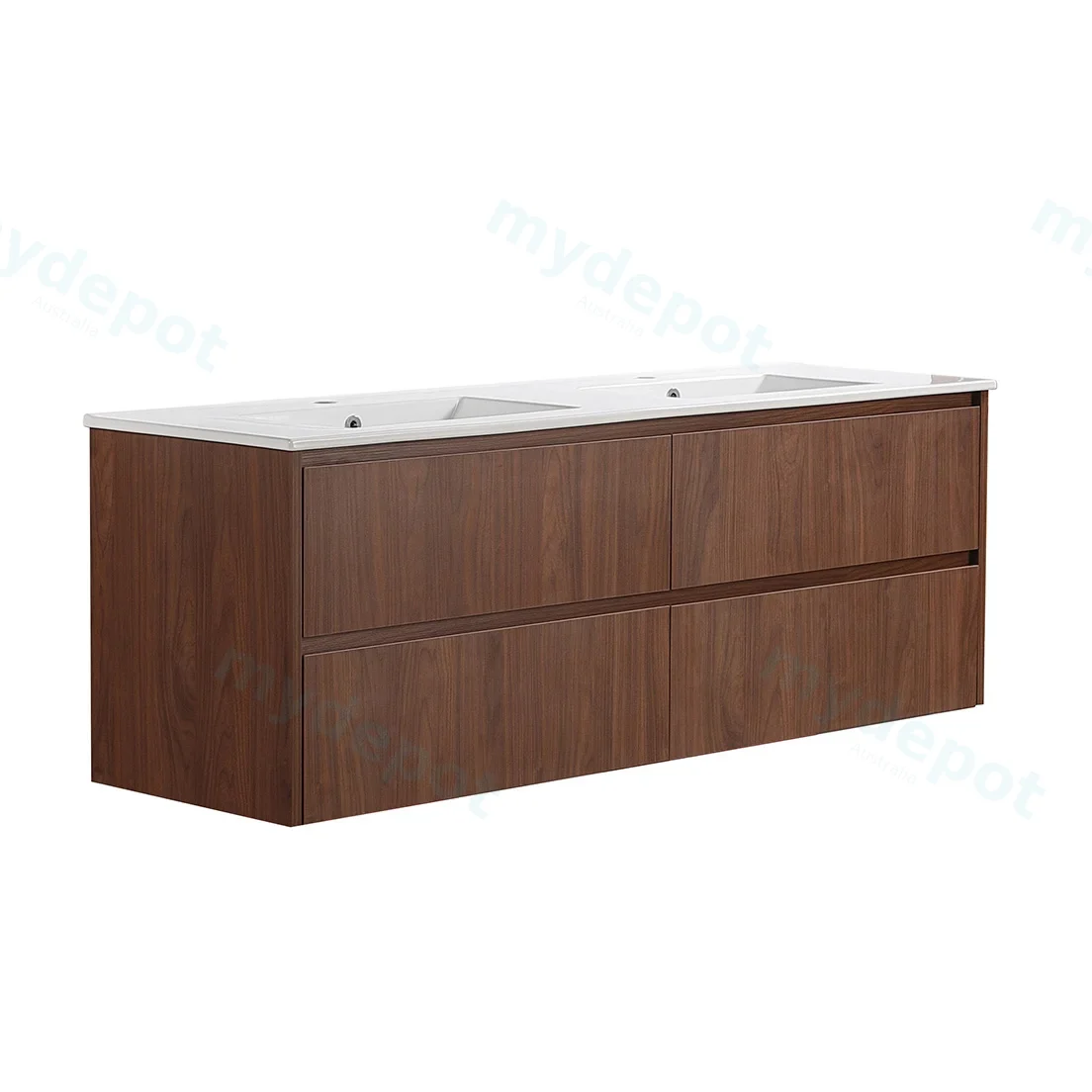 1490*455*520mm Mocha Oak Wood Matt Gladstone Modern Wall Hung Plywood Cabinet For Single And Double Bowl view 4