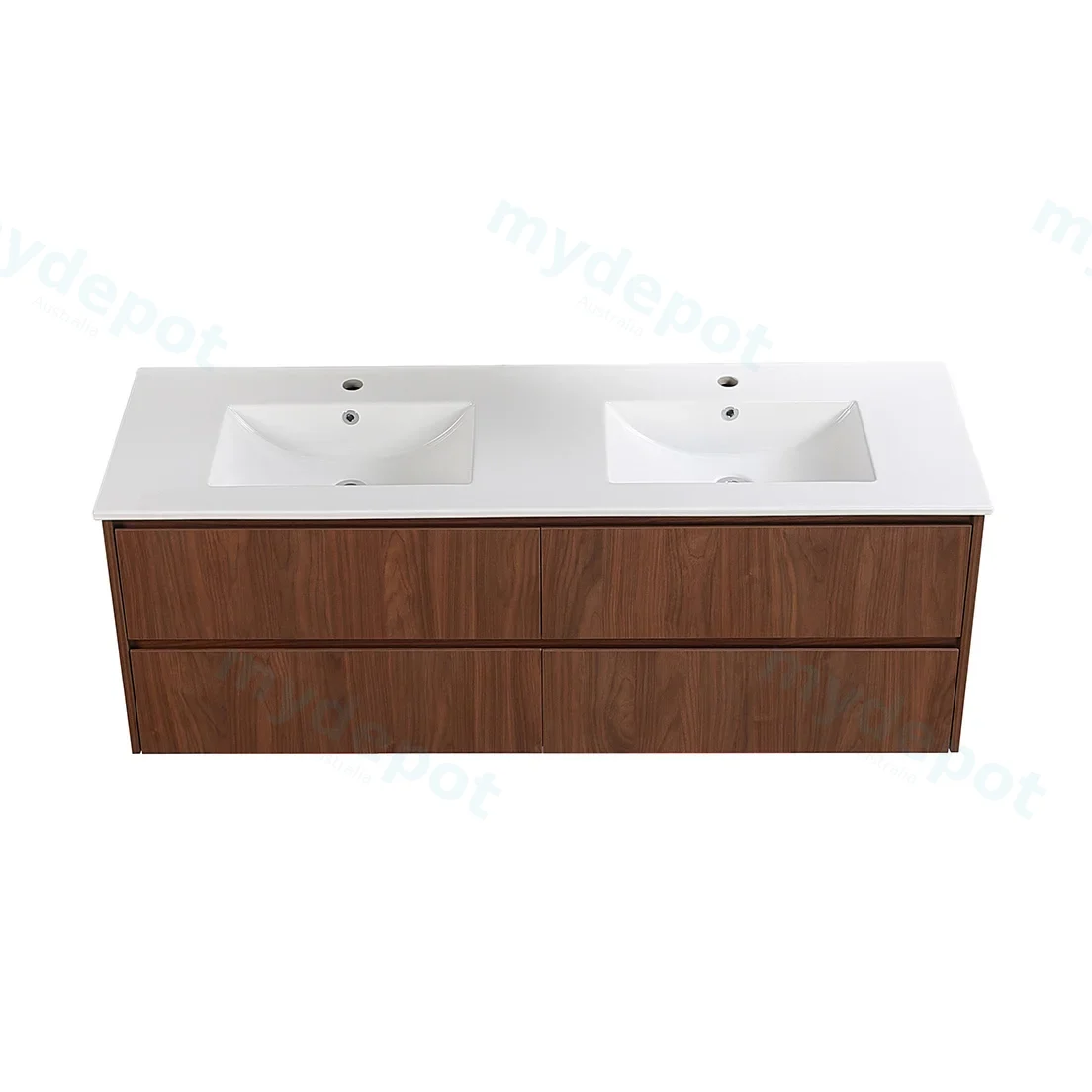 1490*455*520mm Mocha Oak Wood Matt Gladstone Modern Wall Hung Plywood Cabinet For Single And Double Bowl view 5