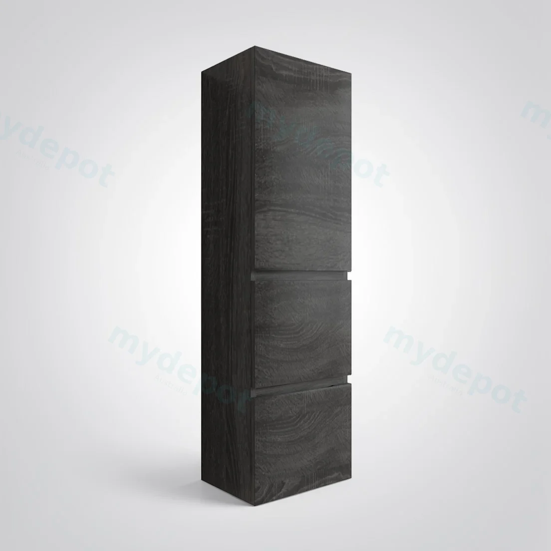 1350mm Dark Grey MDF Board with PVC Vacuum Filmed 2 Drawer 1 Door Tall Boy view 2