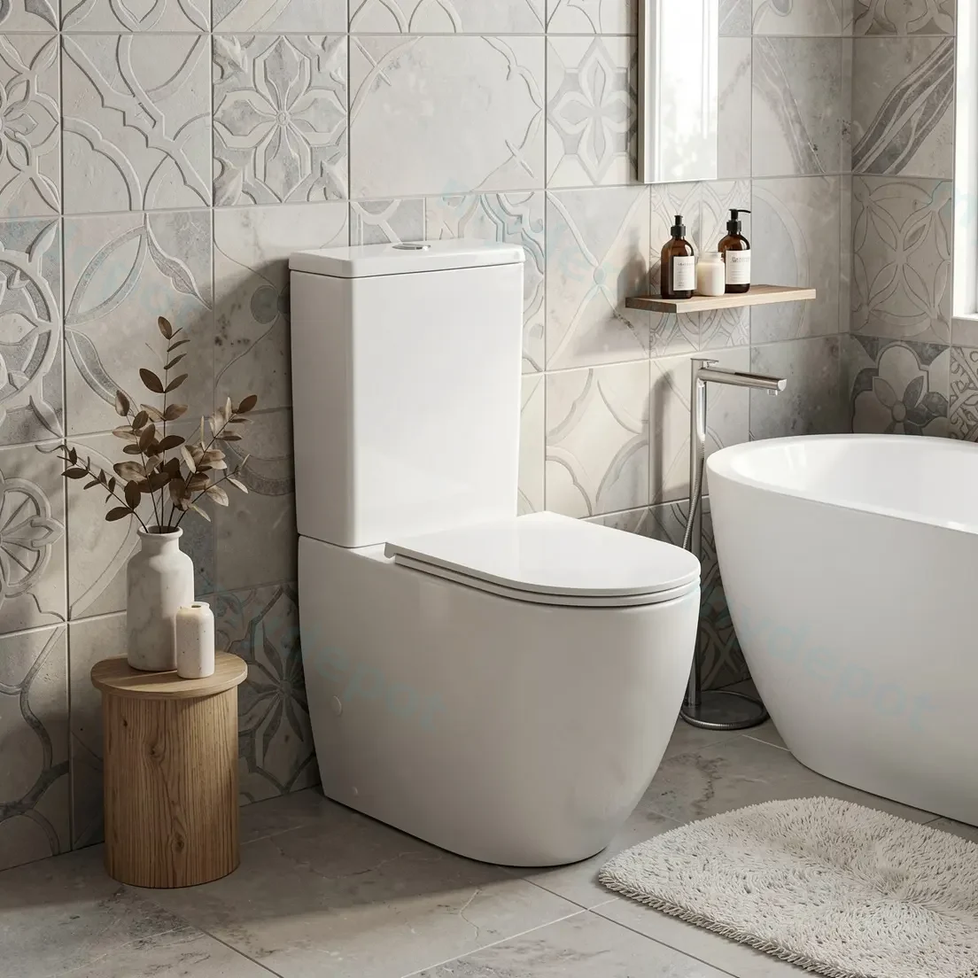 DIANA Gloss White Back To Wall Toilet Suite view 6