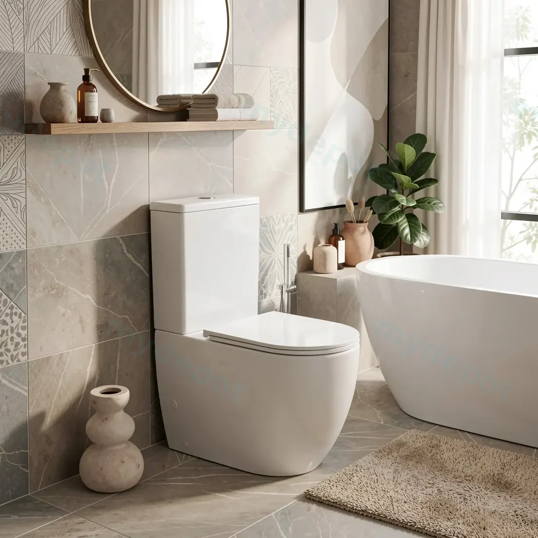 DIANA Gloss White Back To Wall Toilet Suite view 8