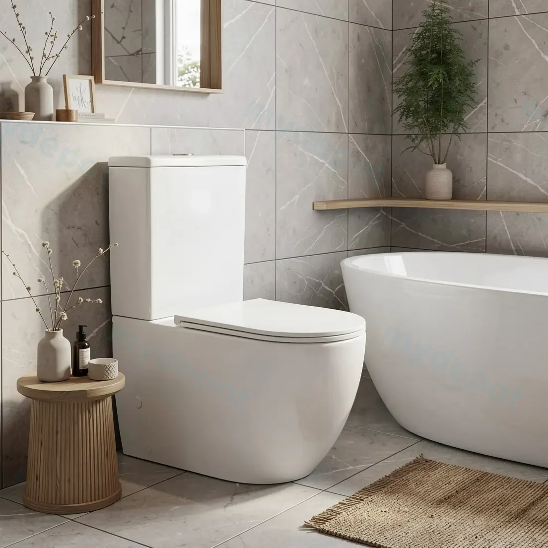 DIANA Gloss White Back To Wall Toilet Suite view 9