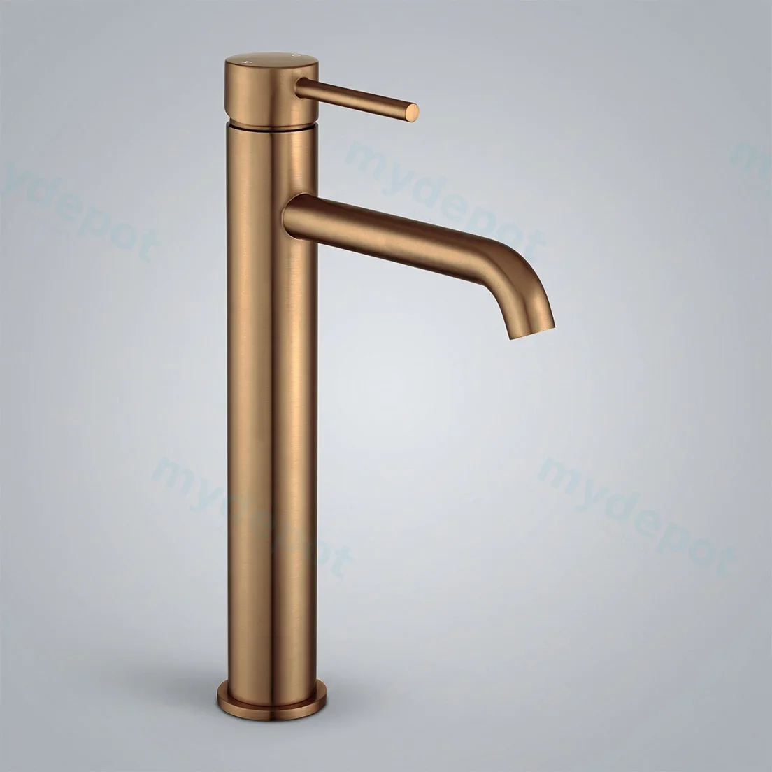LUCID PIN Series Round Brushed Copper Tall Basin Mixer view 2