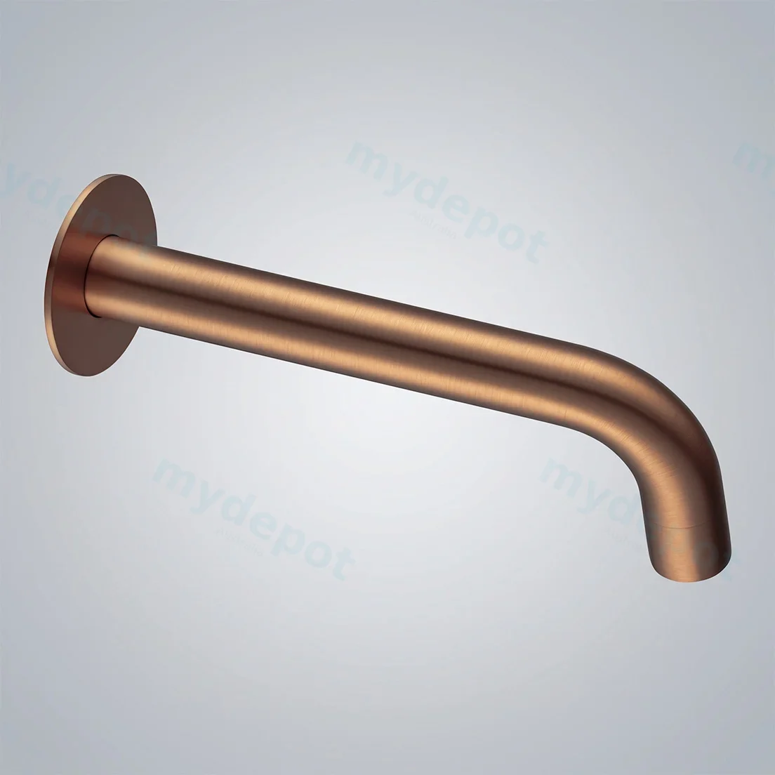 LUCID PIN Series Round Brushed Copper Bathtub/Basin Wall Spout(60mm Flat Back Plate) view 2