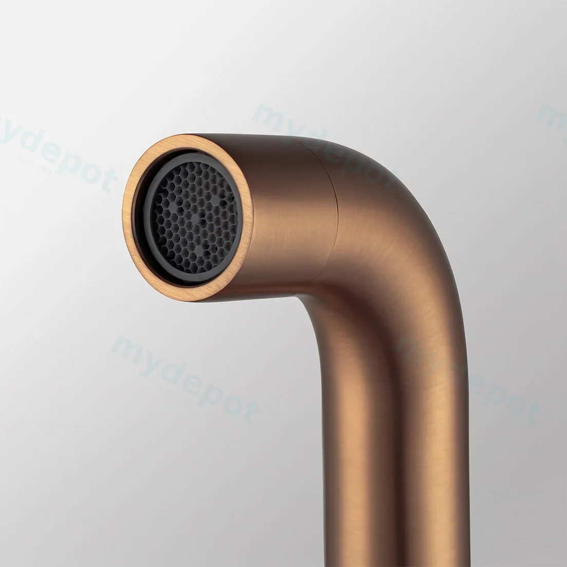 LUCID PIN Series Round Brushed Copper Bathtub/Basin Wall Spout(60mm Flat Back Plate) view 3