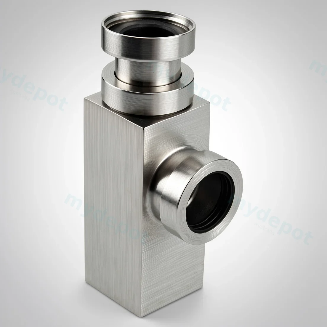 Brushed Nickel Bottle Trap 32mm view 2