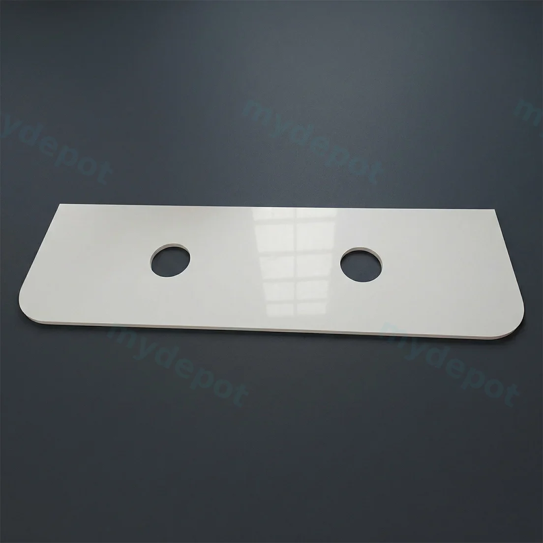1500*460*400mm Matt White Round Edge Grooved Wall Hung Vanity Cabinet Only Soft Closed Double Drawer view 3