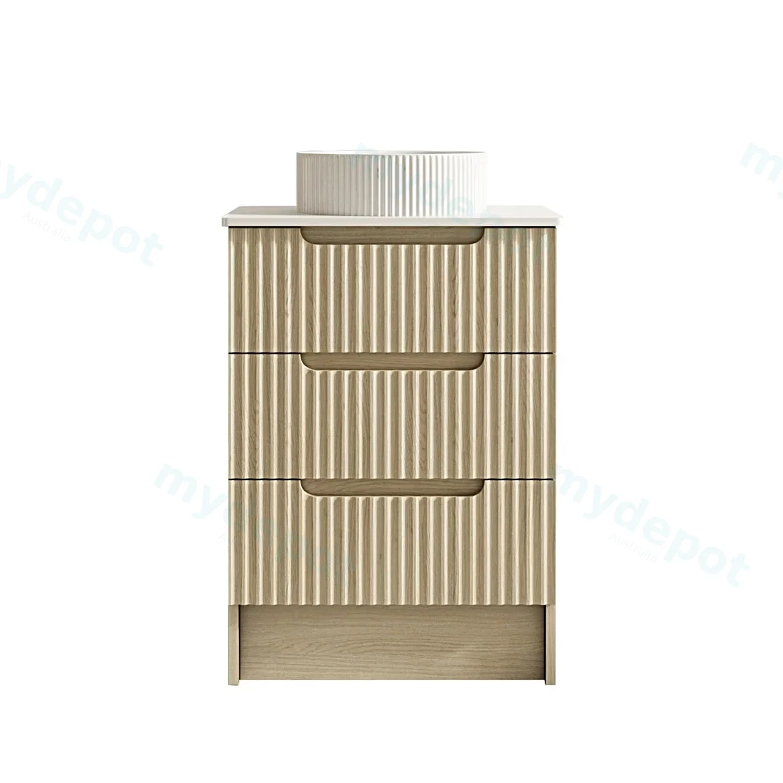 590x455x830 Natural Oak Premium Straight Edge Freestanding vanity view 2