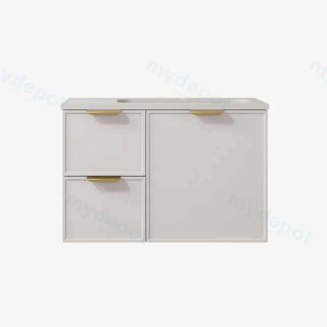 740*455*560mm Matte White Madura Federation Wall Hung PVC Cabinet,Left Hand Drawers view 2