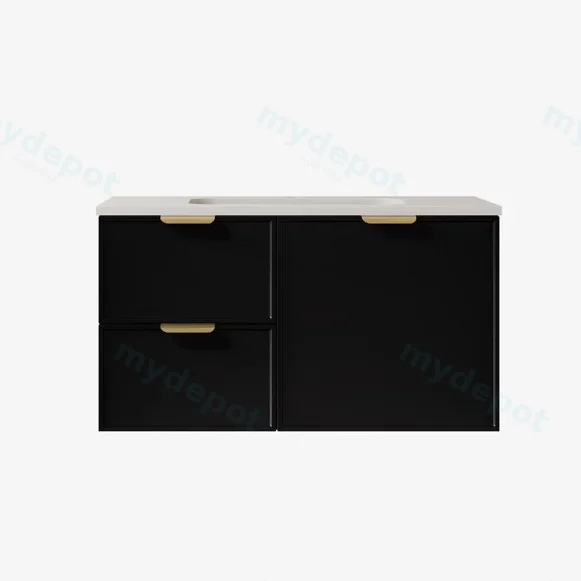 890*455*560mm Matte Black Madura Federation Wall Hung PVC Cabinet,Left Hand Drawers view 2