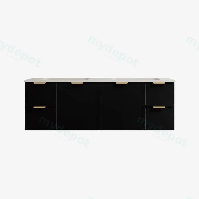 1490*455*560mm Matte Black Madura Federation Wall Hung PVC Cabinet view 2