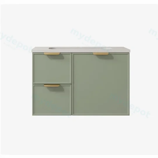 740*455*560mm Olive Green Madura Federation Wall Hung PVC Cabinet,Left Hand Drawers view 2