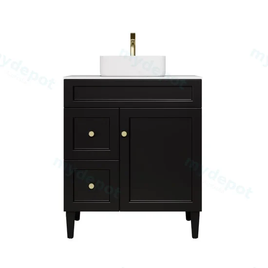 740X455X860 Matte Black Harold Federation Free Standing PVC Cabinet,Left Hand Drawers view 2