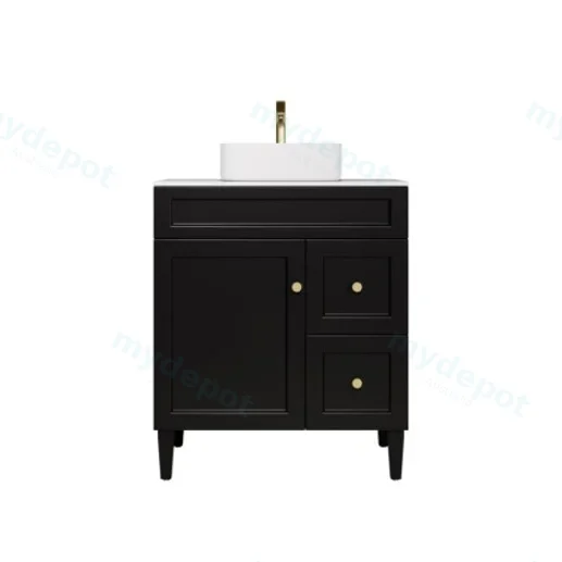 740X455X860 Matte Black Harold Federation Free Standing PVC Cabinet,Right Hand Drawers view 2