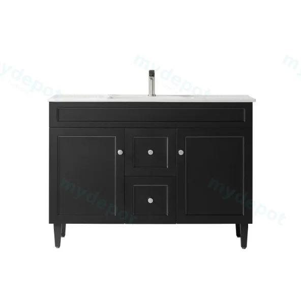 1190X455X860 Matte Black Harold Federation Free Standing PVC Cabinet,Left Hand Drawers view 2