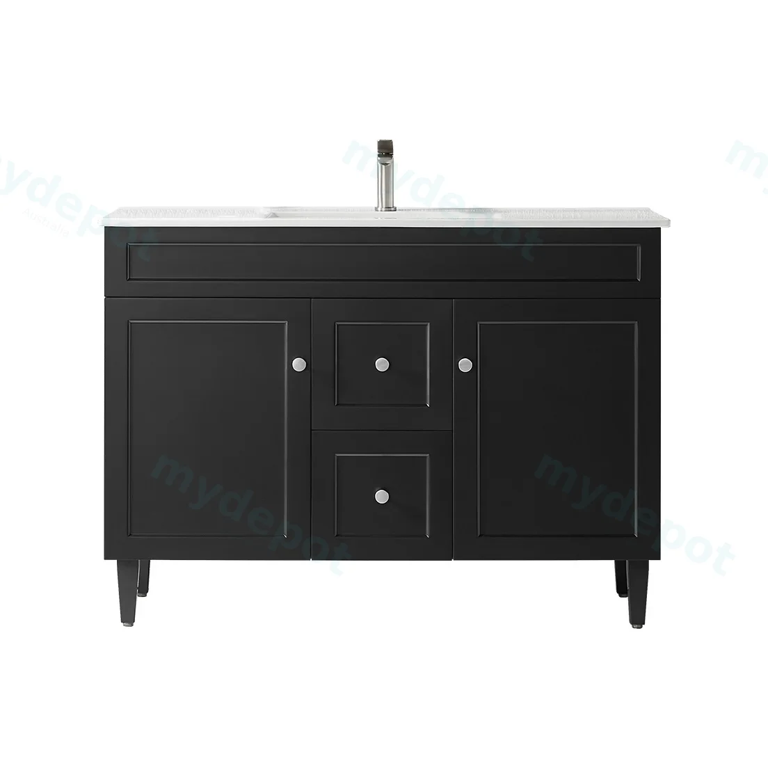 1190X455X860 Matte Black Harold Federation Free Standing PVC Cabinet,For Double Bowl view 2