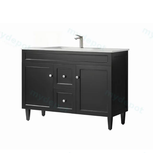 1190X455X860 Matte Black Harold Federation Free Standing PVC Cabinet,For Double Bowl view 3