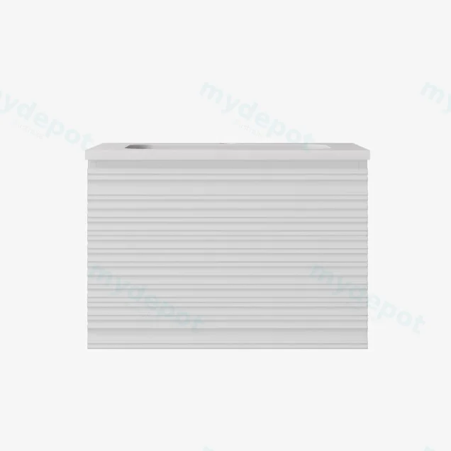 590x455x400mm Matte White Sedona Modern Fluted Wall Hung PVC Cabinet view 2