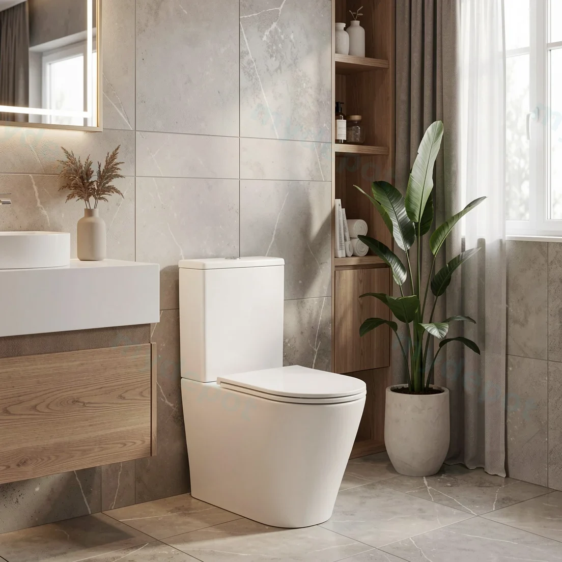 Berlin Back To Wall Toilet Suite Quiet Flushing Technology view 14