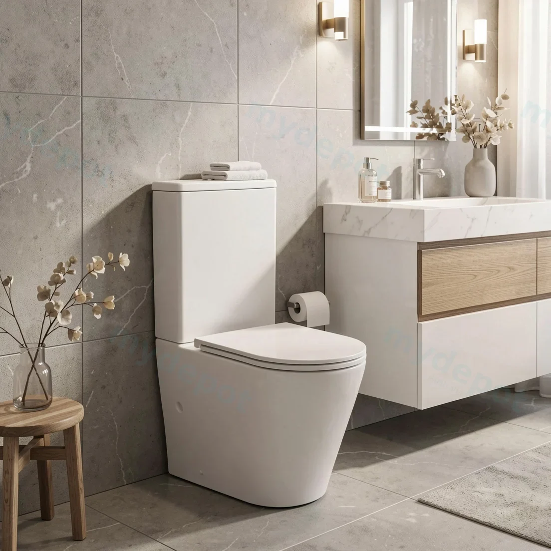 Berlin Back To Wall Toilet Suite Quiet Flushing Technology view 15