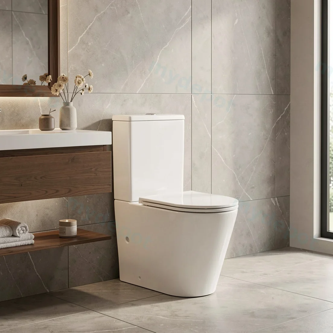 Berlin Back To Wall Toilet Suite Quiet Flushing Technology view 16