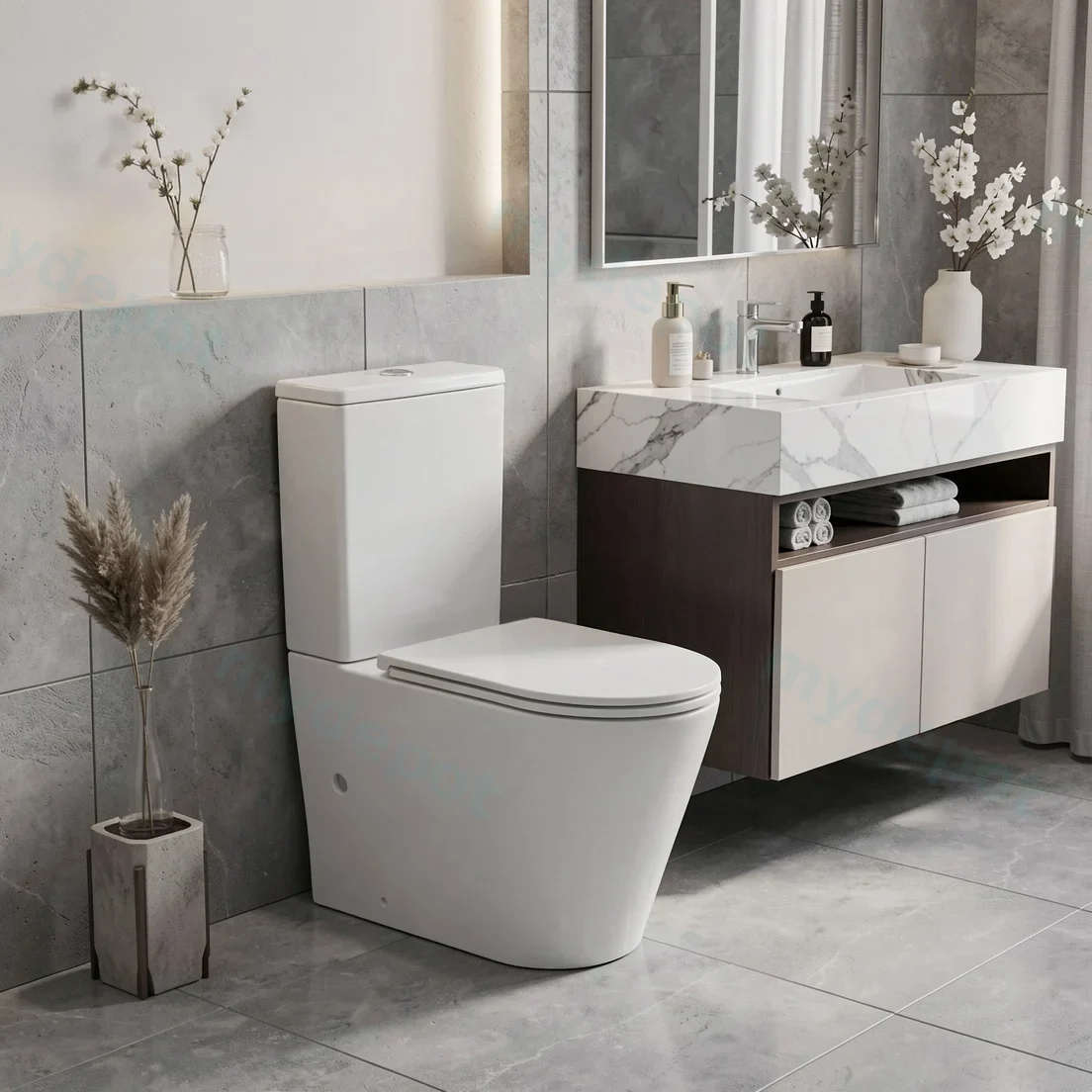 Berlin Back To Wall Toilet Suite Quiet Flushing Technology view 17