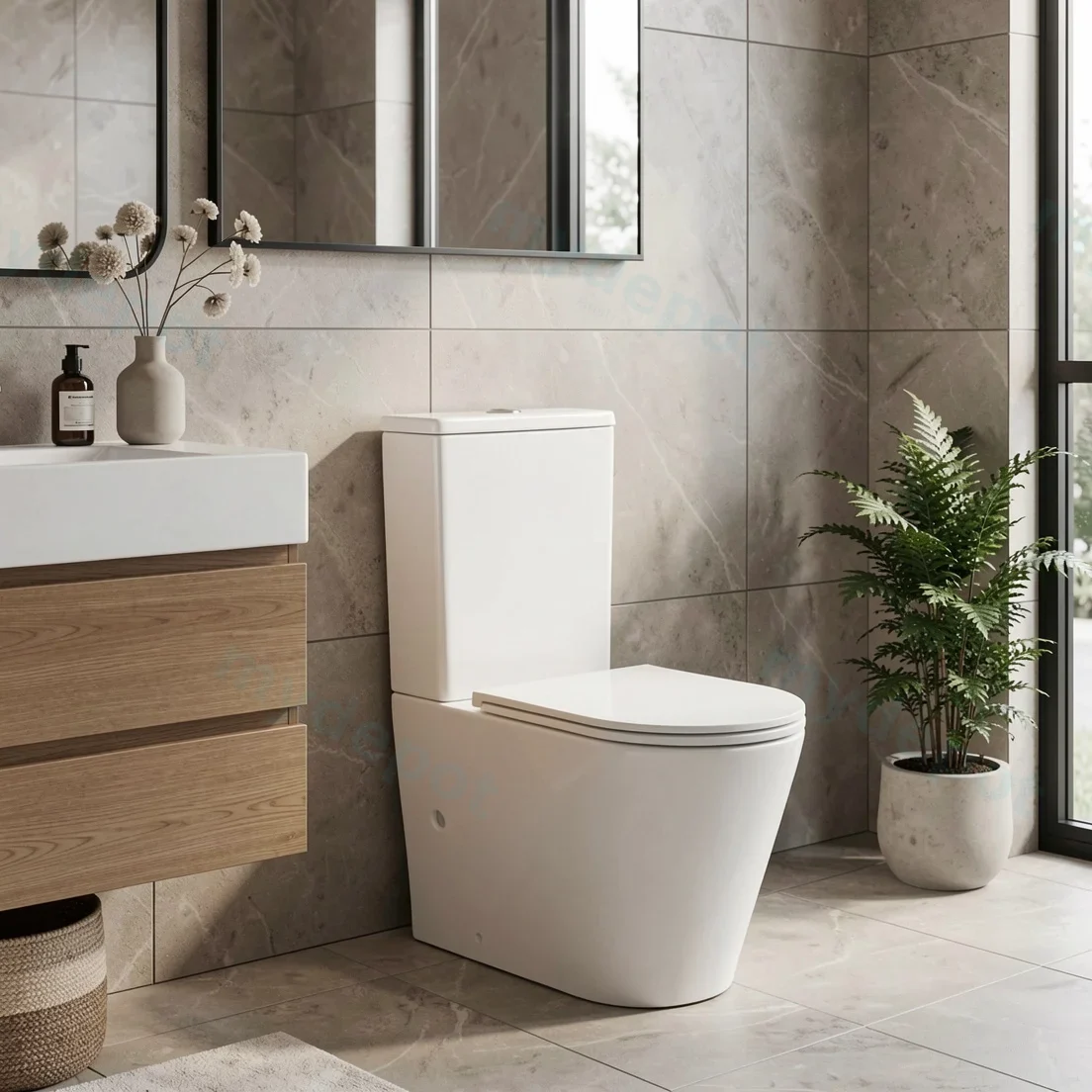 Berlin Back To Wall Toilet Suite Quiet Flushing Technology view 18