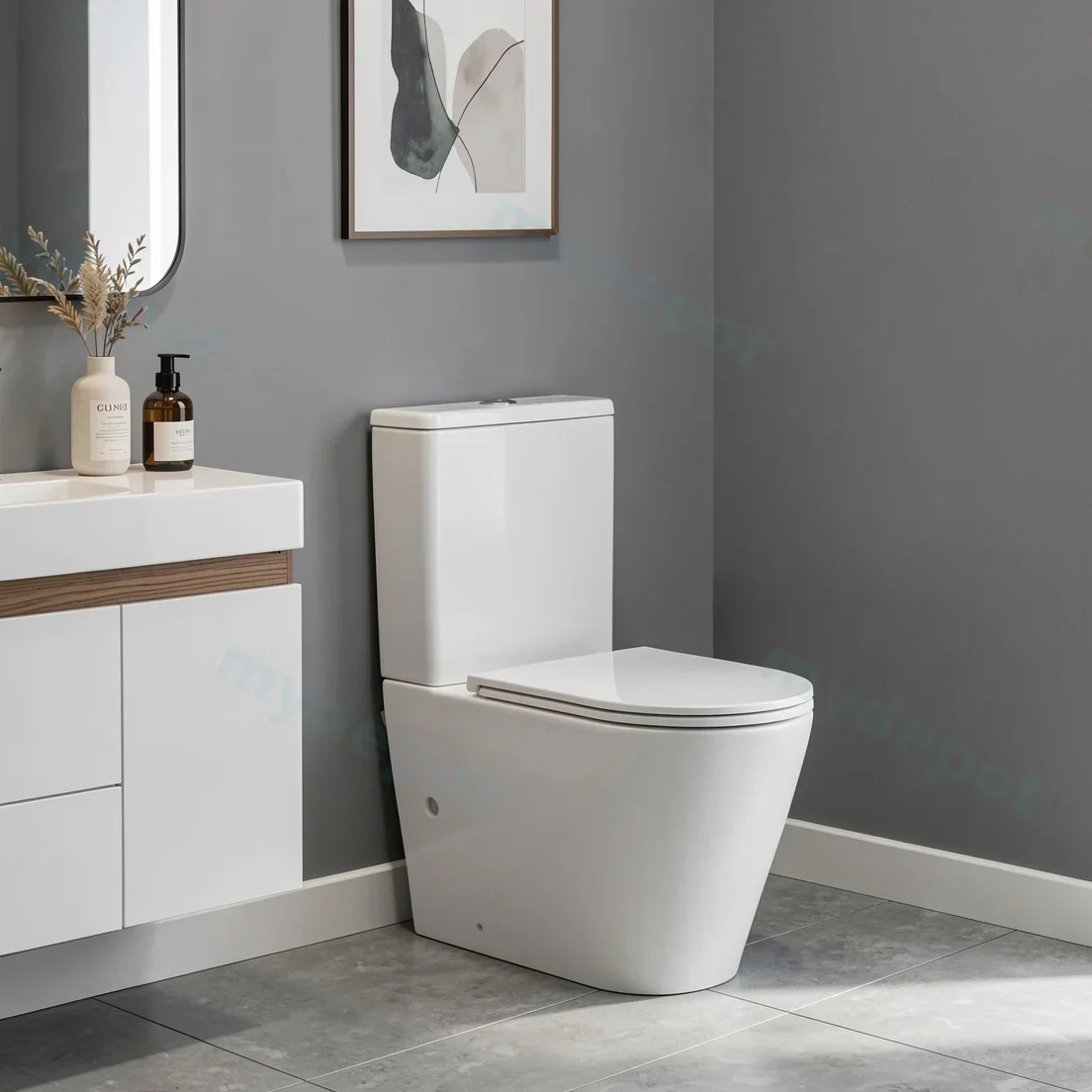 Berlin Back To Wall Toilet Suite Quiet Flushing Technology view 19