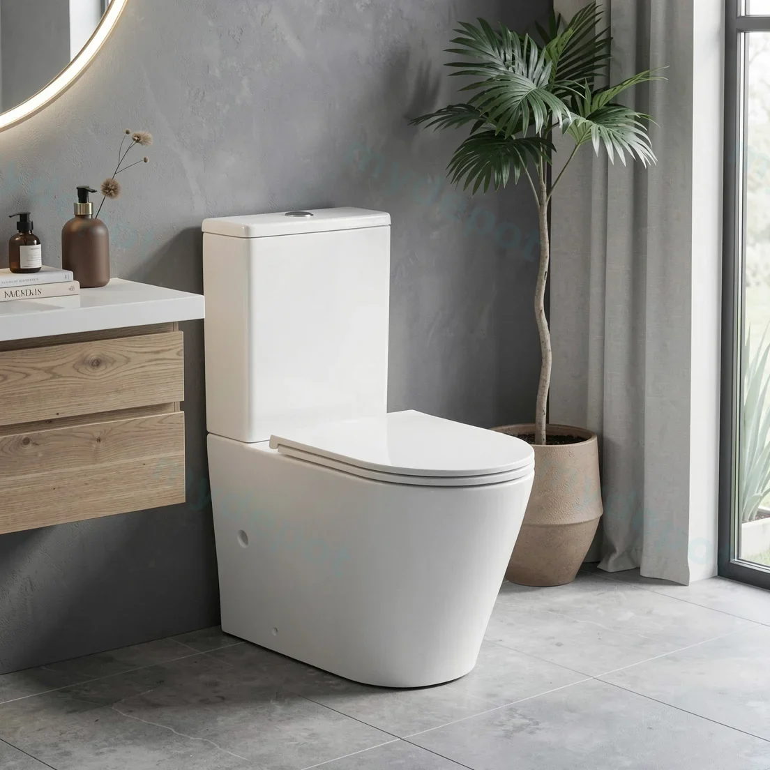 Berlin Back To Wall Toilet Suite Quiet Flushing Technology view 21