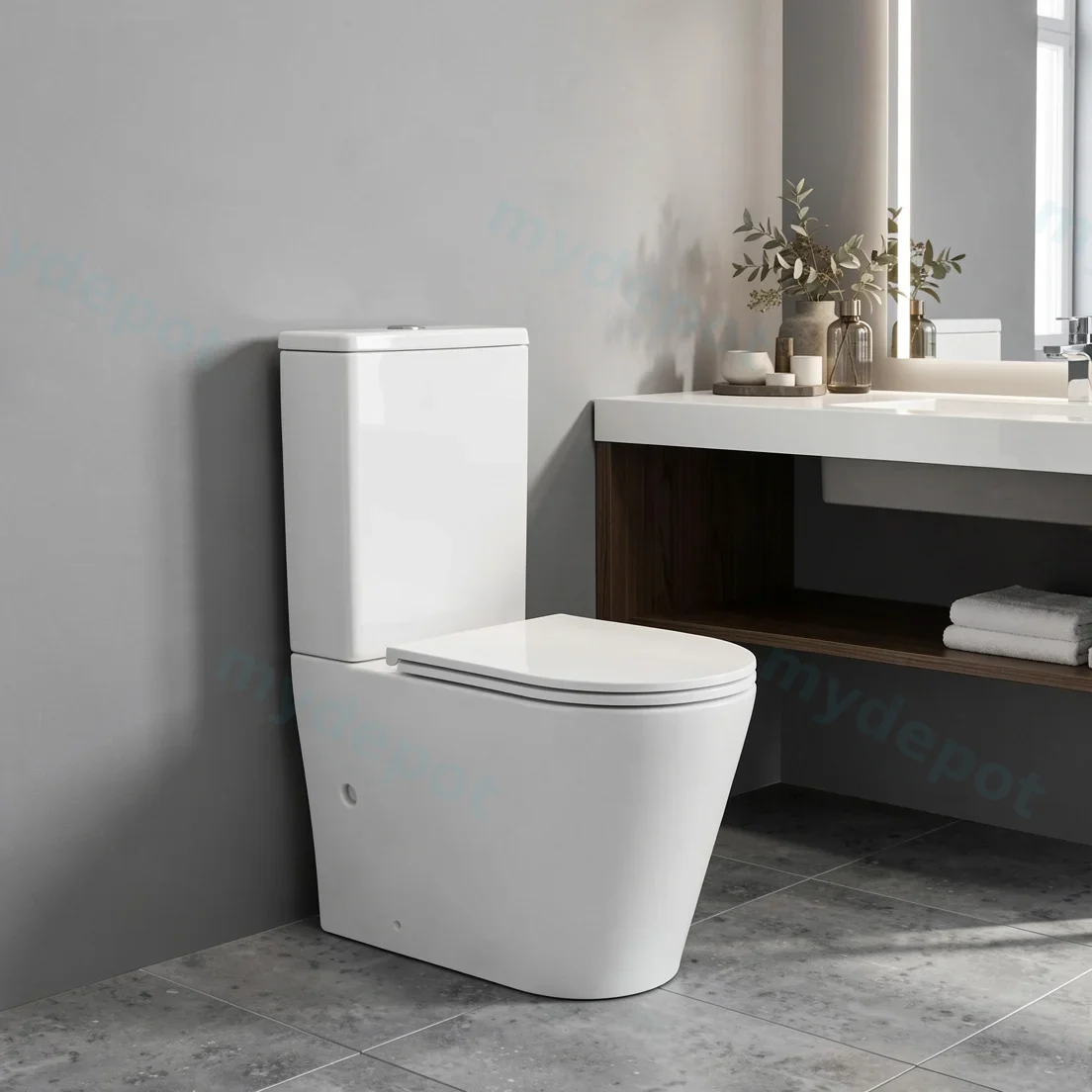 Berlin Back To Wall Toilet Suite Quiet Flushing Technology view 22
