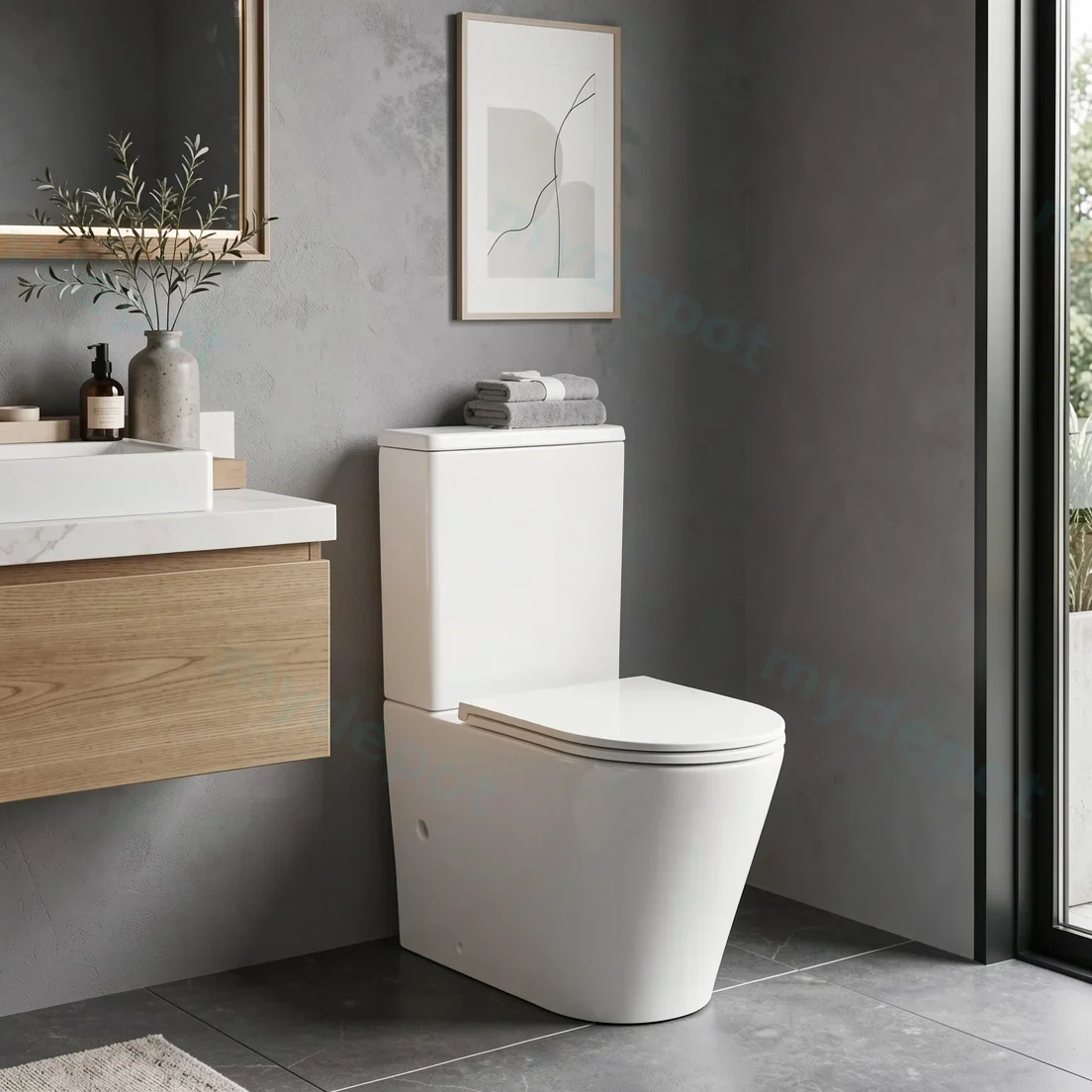 Berlin Back To Wall Toilet Suite Quiet Flushing Technology view 23