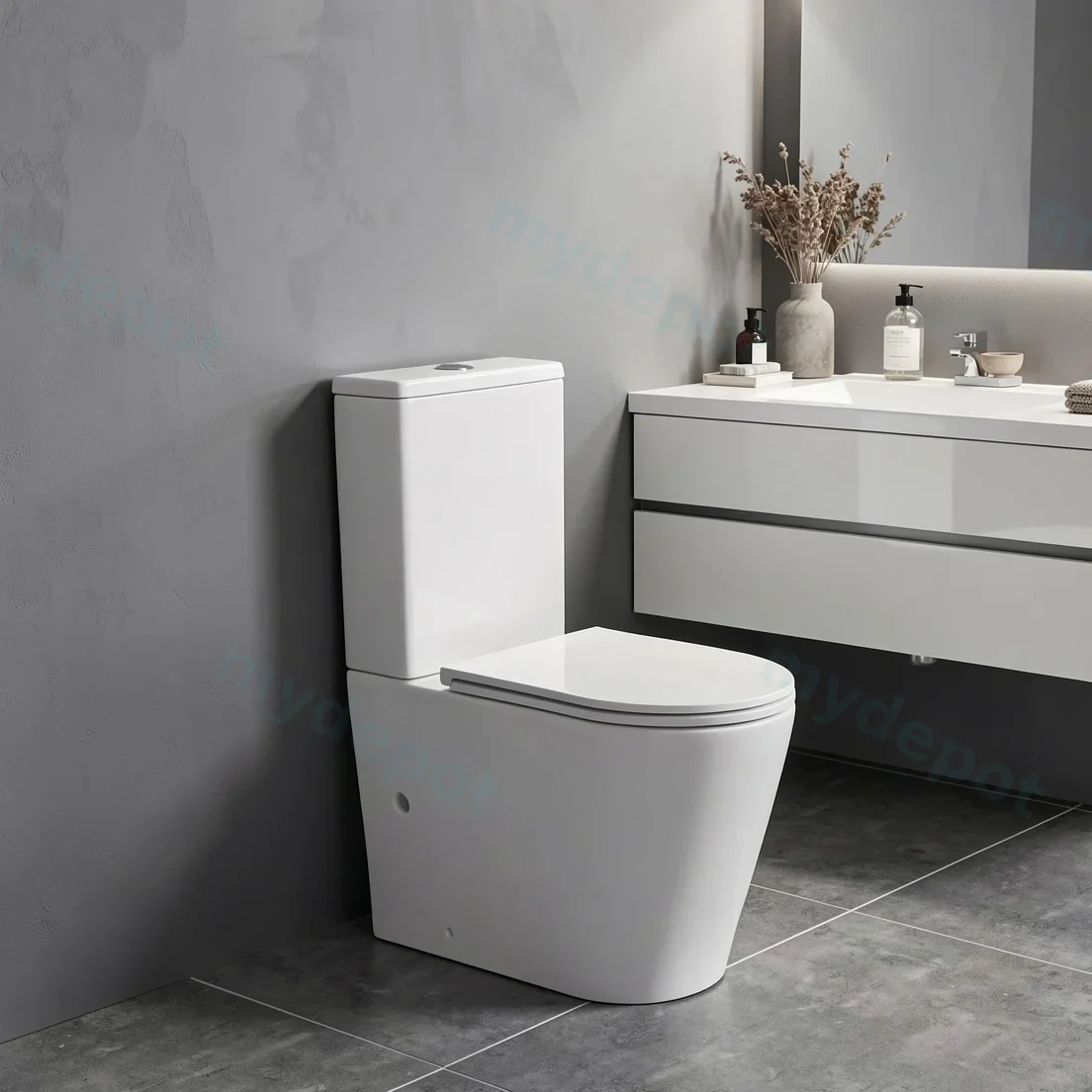 Berlin Back To Wall Toilet Suite Quiet Flushing Technology view 24