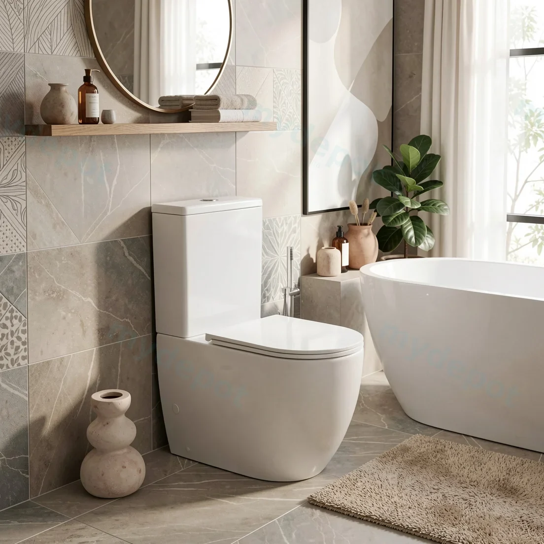 DIANA Gloss White Back To Wall Toilet Suite view 13