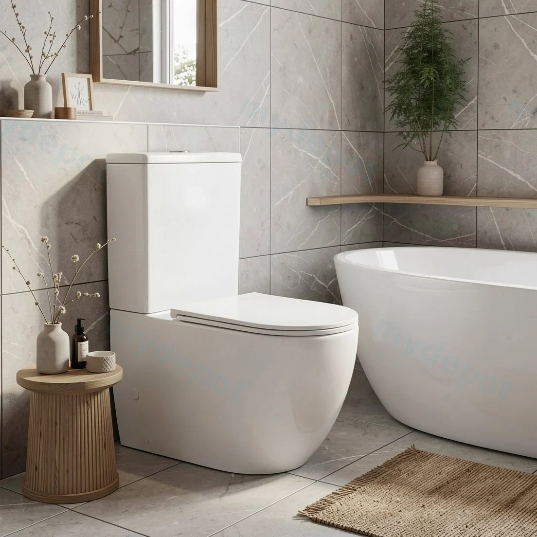 DIANA Gloss White Back To Wall Toilet Suite view 15