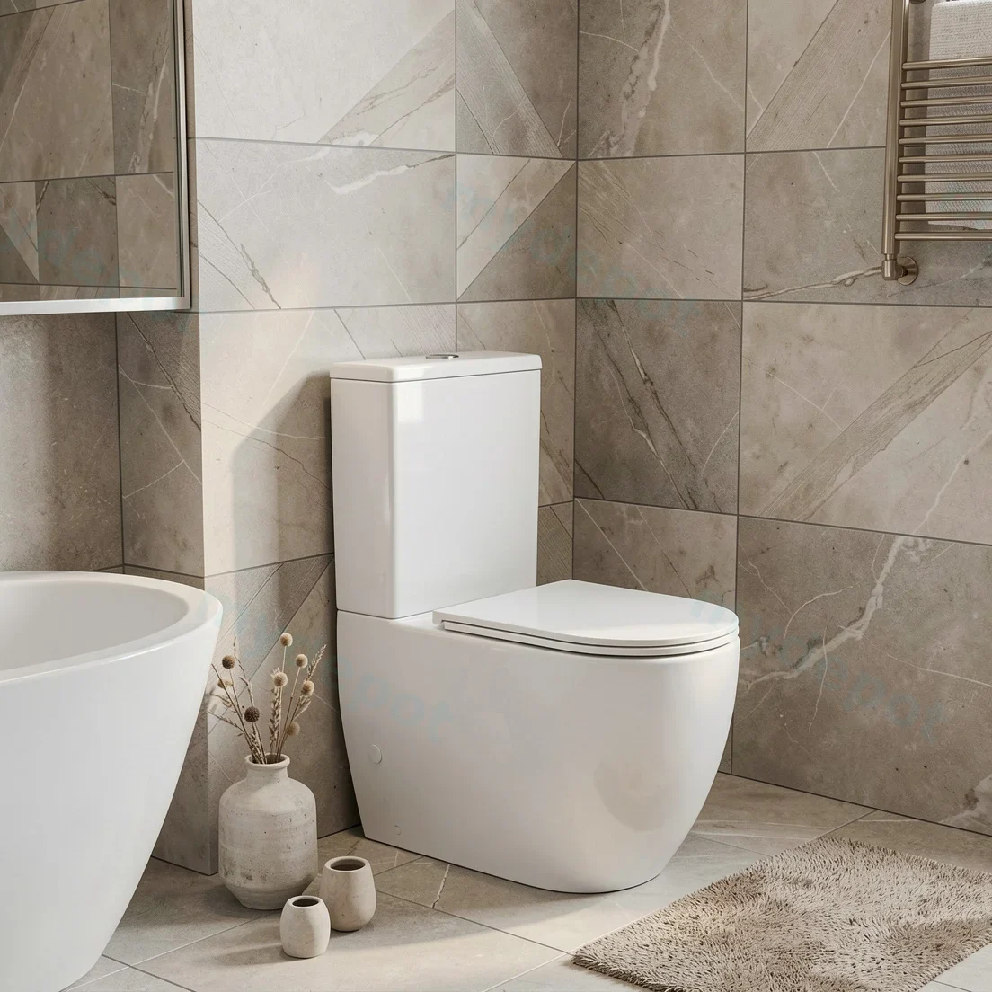 DIANA Gloss White Back To Wall Toilet Suite view 17