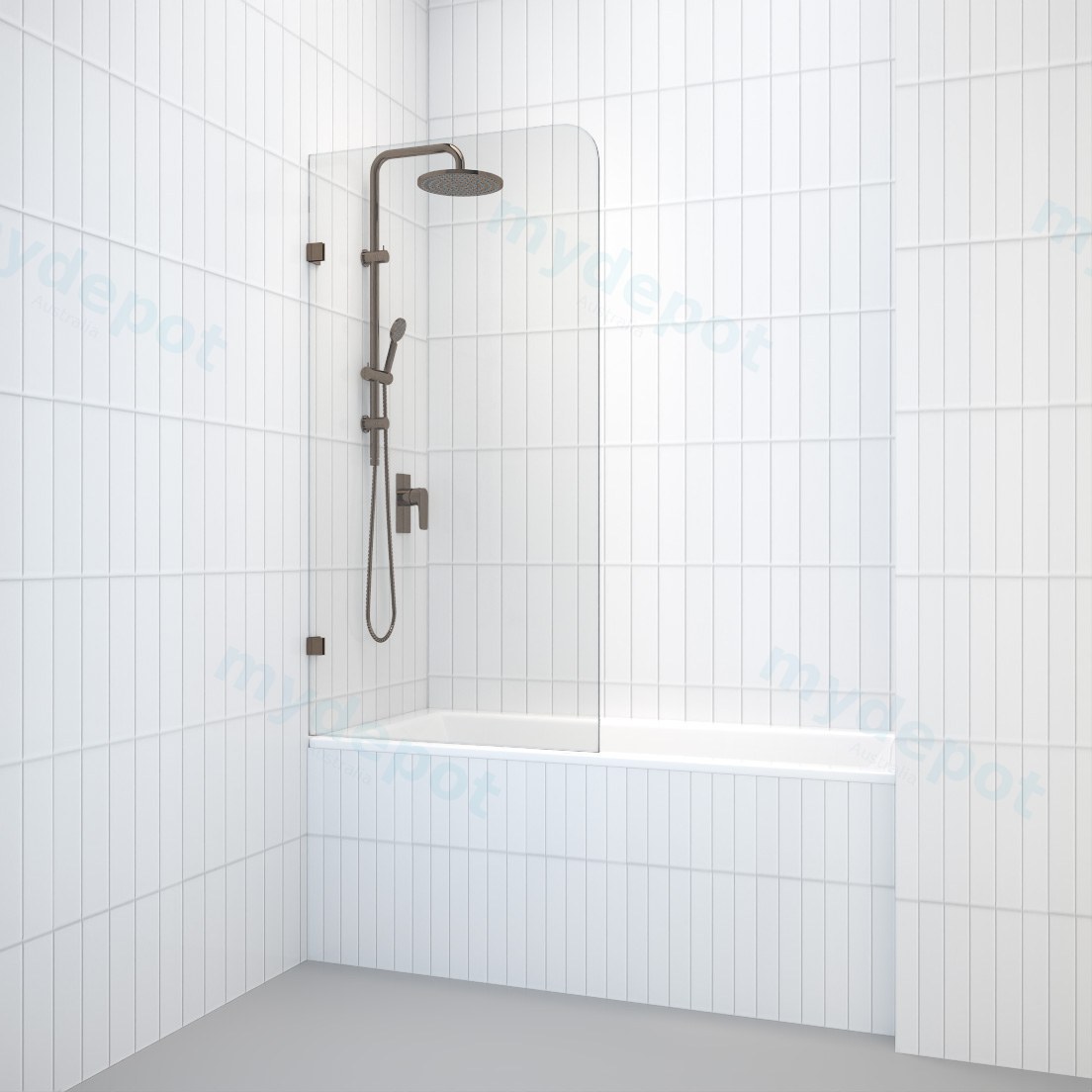Frameless Over Bath Shower Screen Fixed Panel 775*1420mm 6mm Toughened Glass(Chrome) view 4