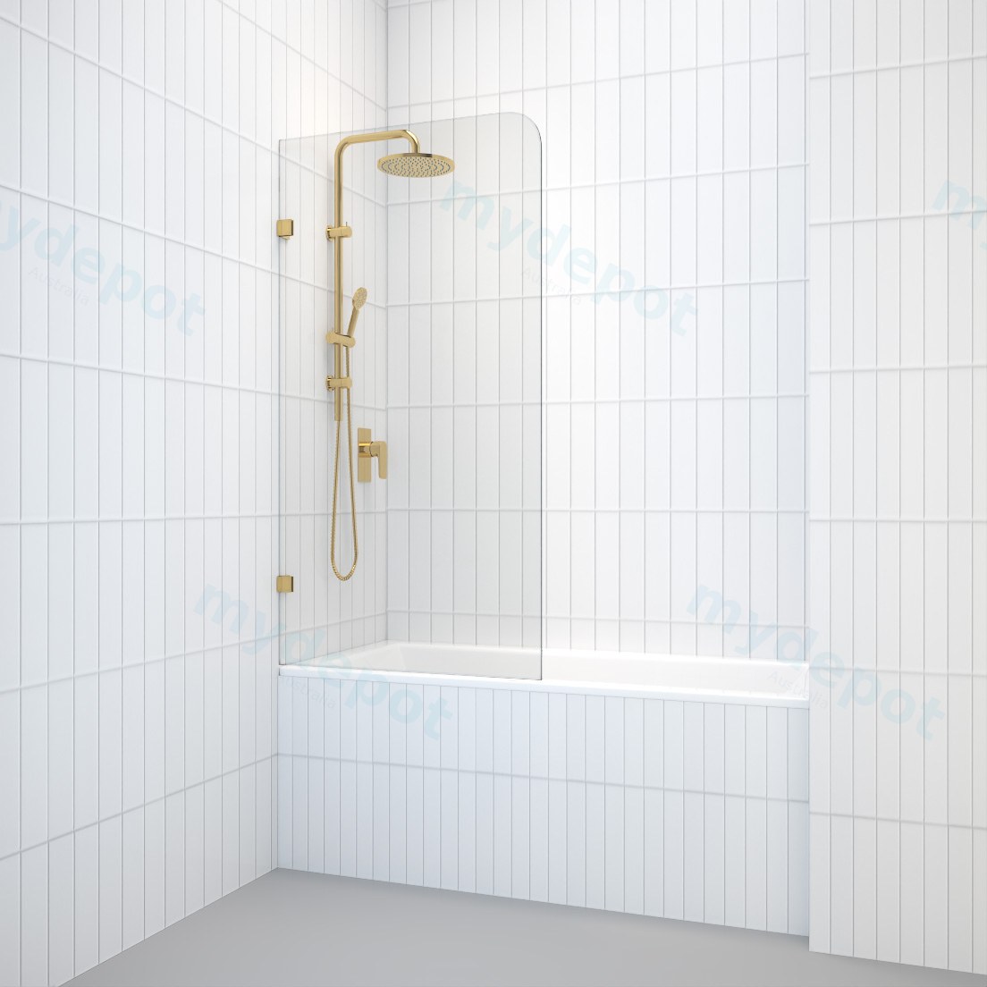 Frameless Over Bath Shower Screen Fixed Panel 775*1420mm 6mm Toughened Glass(Chrome) view 5