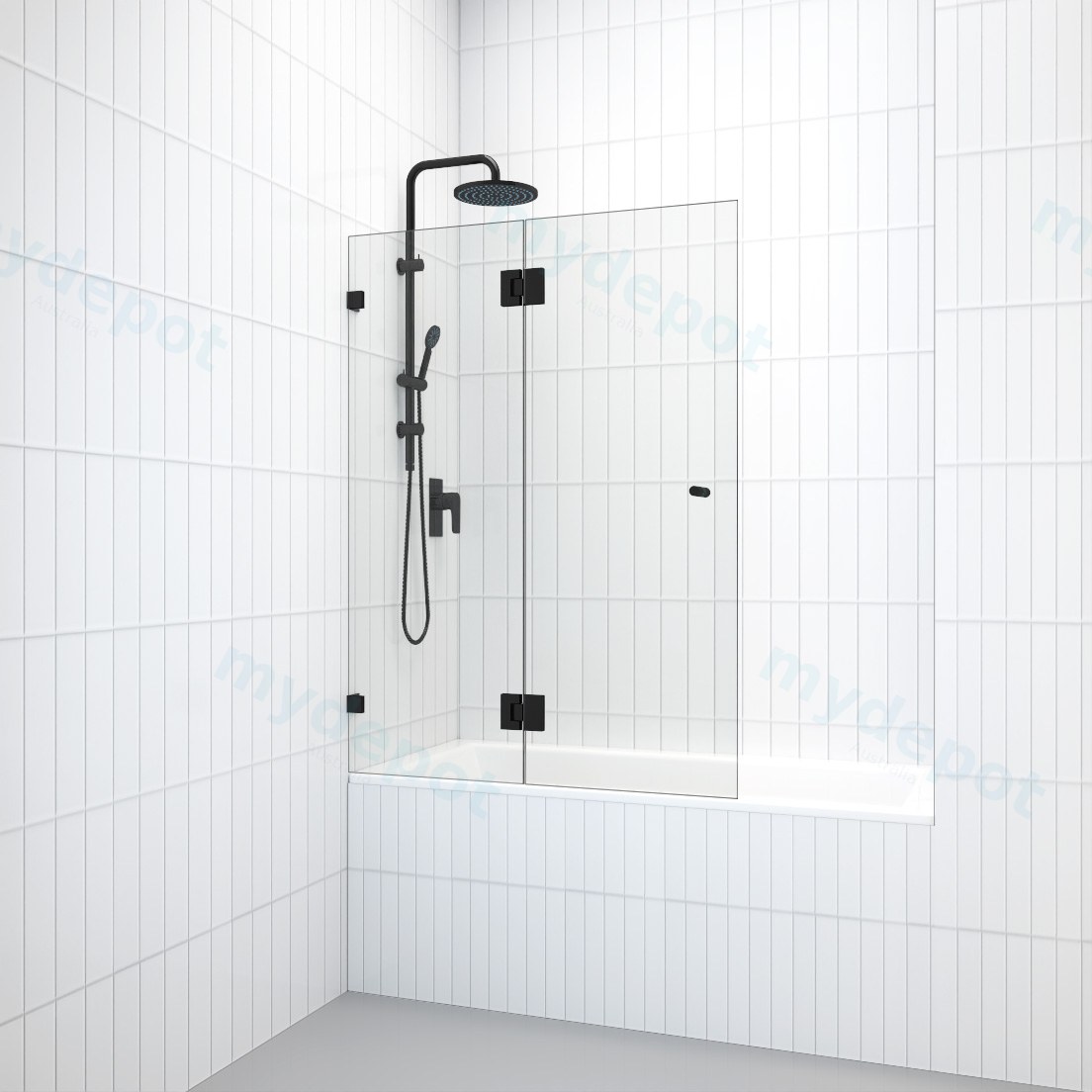Frameless Over Bath Shower Screen Swing Pivot Panel 775*1420mm Tempered Glass(Chrome) view 4