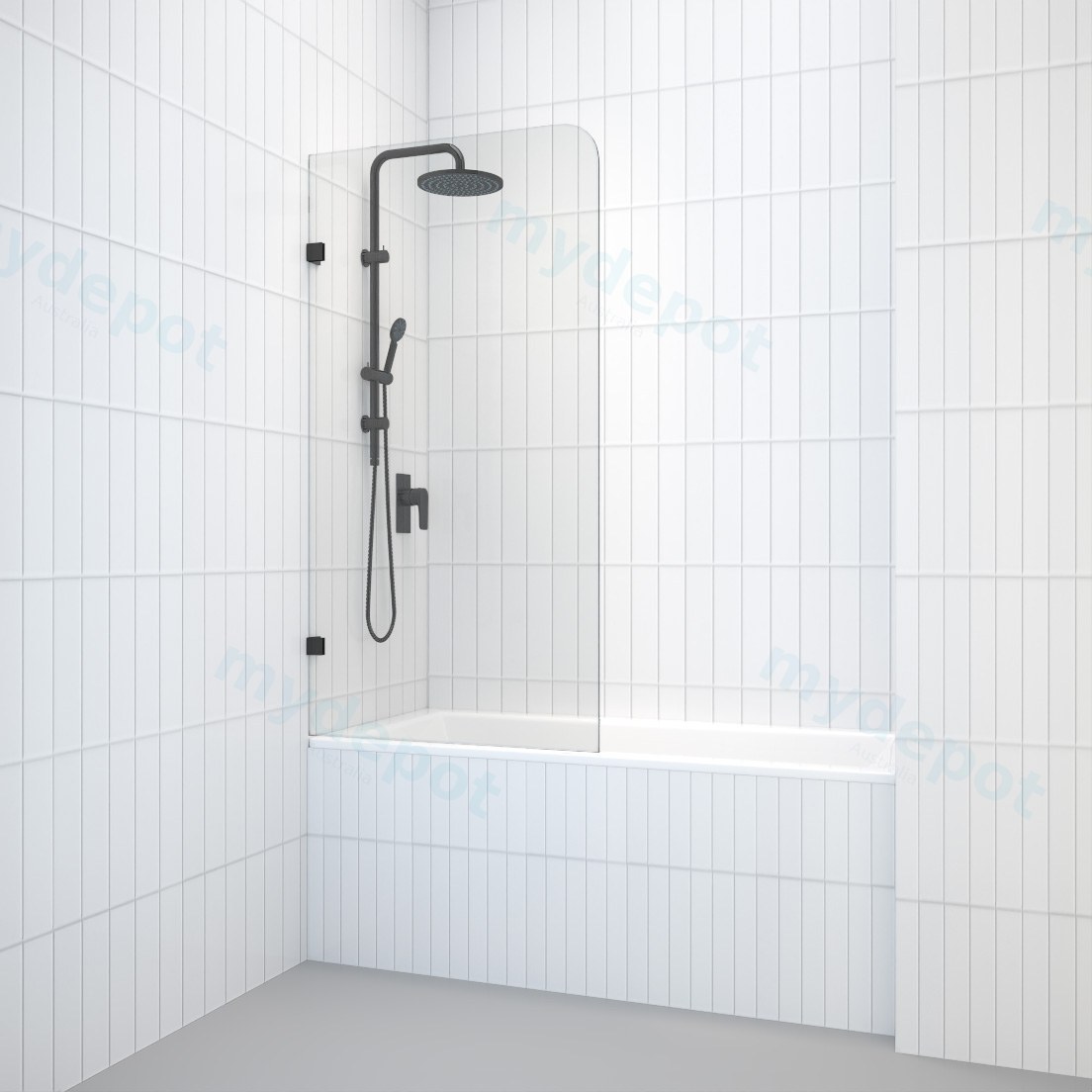 8mm Bathtub Shower Screen Single Panel, Australian Standards AS/NZS 1288 and 2208 and be made of Grade A toughened glass. view 8