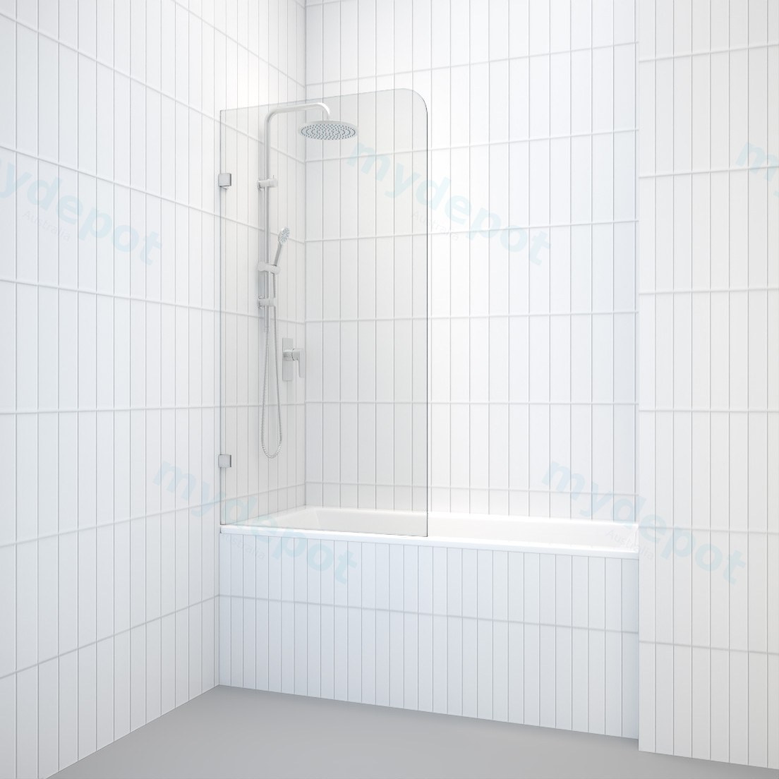 8mm Bathtub Shower Screen Single Panel, Australian Standards AS/NZS 1288 and 2208 and be made of Grade A toughened glass. view 9