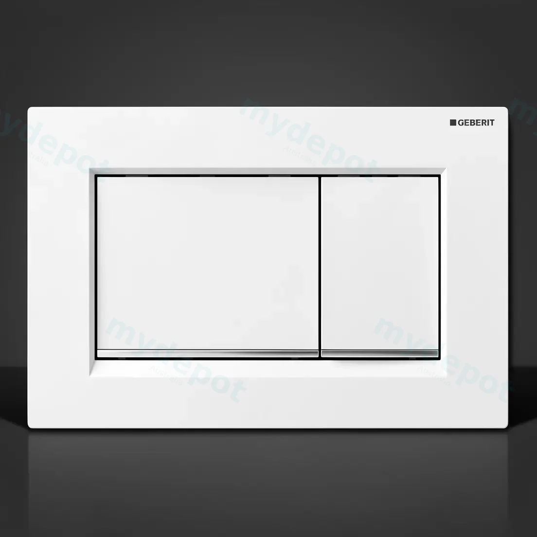Geberit Sigma30 Matt White Plate With White Trim view 2